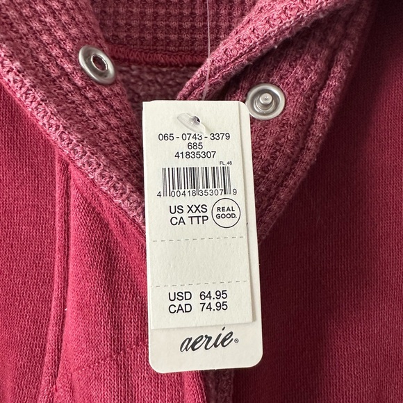 New! Aerie Getaway Quarter Snap Sweatshirt - Picture 4 of 9